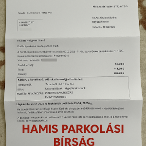 hamis osztrák parkolási bírság