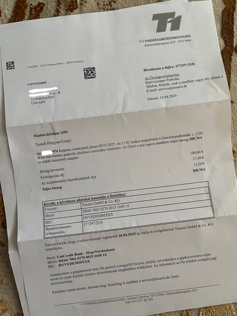 Hamis osztrák parkolási bírság, avagy hogyan akarnak átverni ami majd nem sikerült...